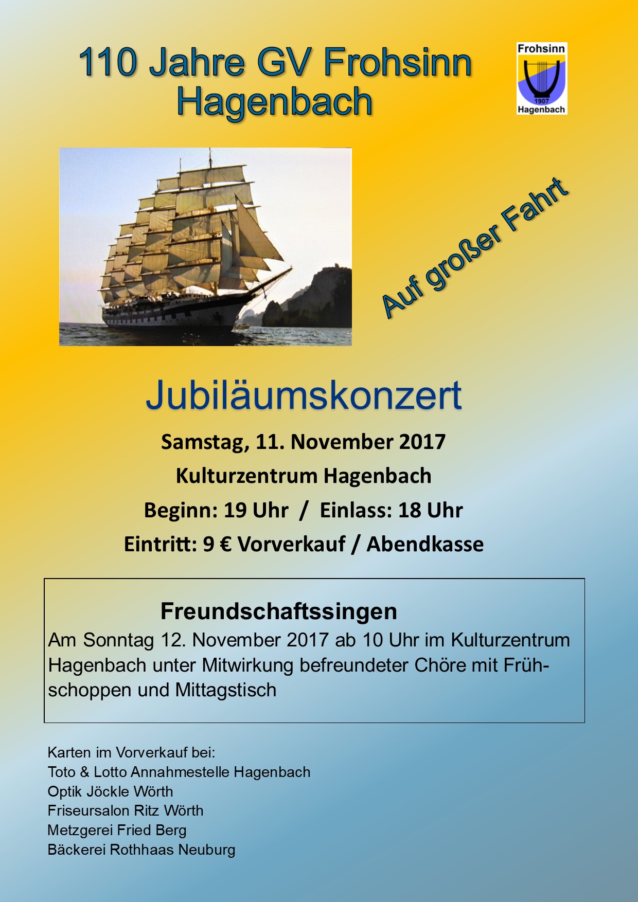 Plakat Jubi Konzert 110 Jahre