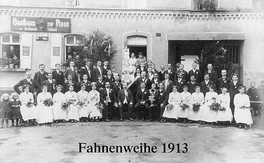 Bild von der Fahnenweihe im Jahre 1913